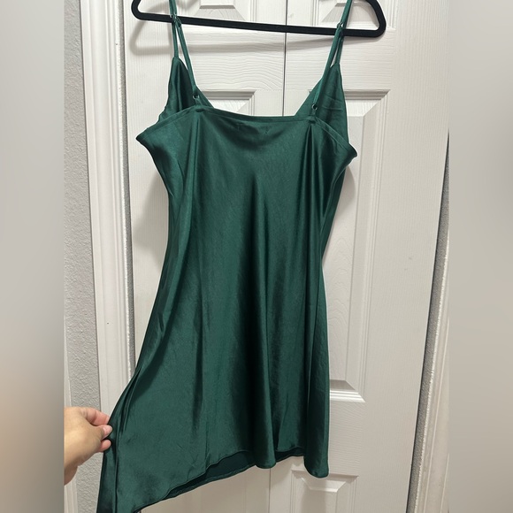 NWT Nasty Gal Emerald Satin Mini Dress‎ - Picture 6 of 7